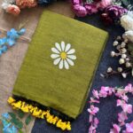 Presenting New Designer beautiful khadi cotton sunflower print saree collection - Image 5