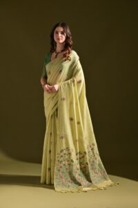 Presenting New soft pichwai weaving muga cotton saree collection