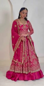 Presenting New Designer Heavy Embroidery work Lahenga choli collection - Image 5